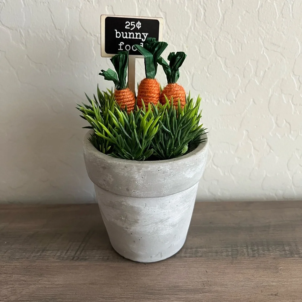 Target Bullseyes Playground Cement Potted Carrots 25c Bunny Food Easter Decor